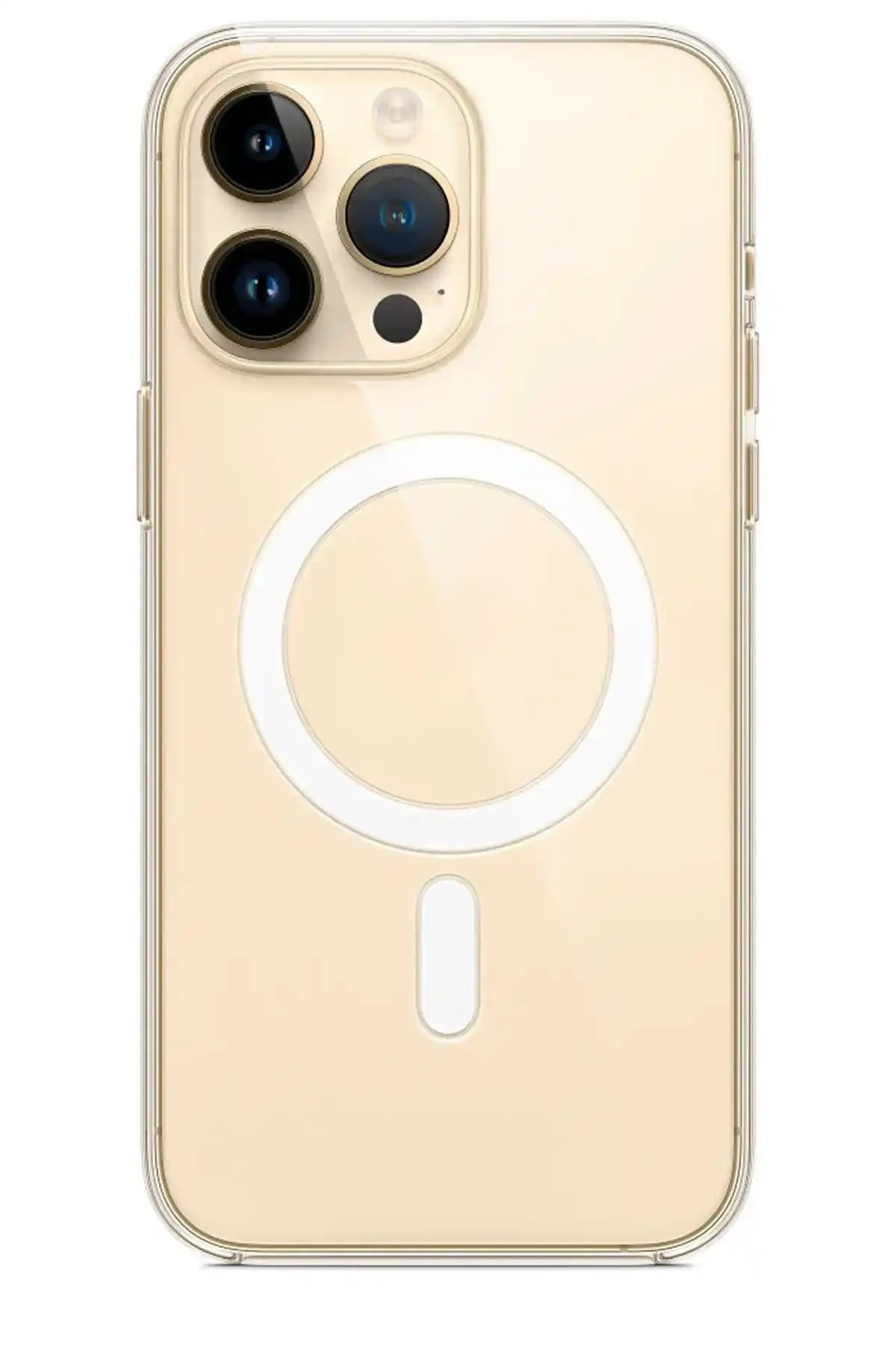 Caseland iPhone 13 Pro Max Magsafe Destekli Şeffaf Silikon Kılıfı Güçlü Koruma ve Estetik