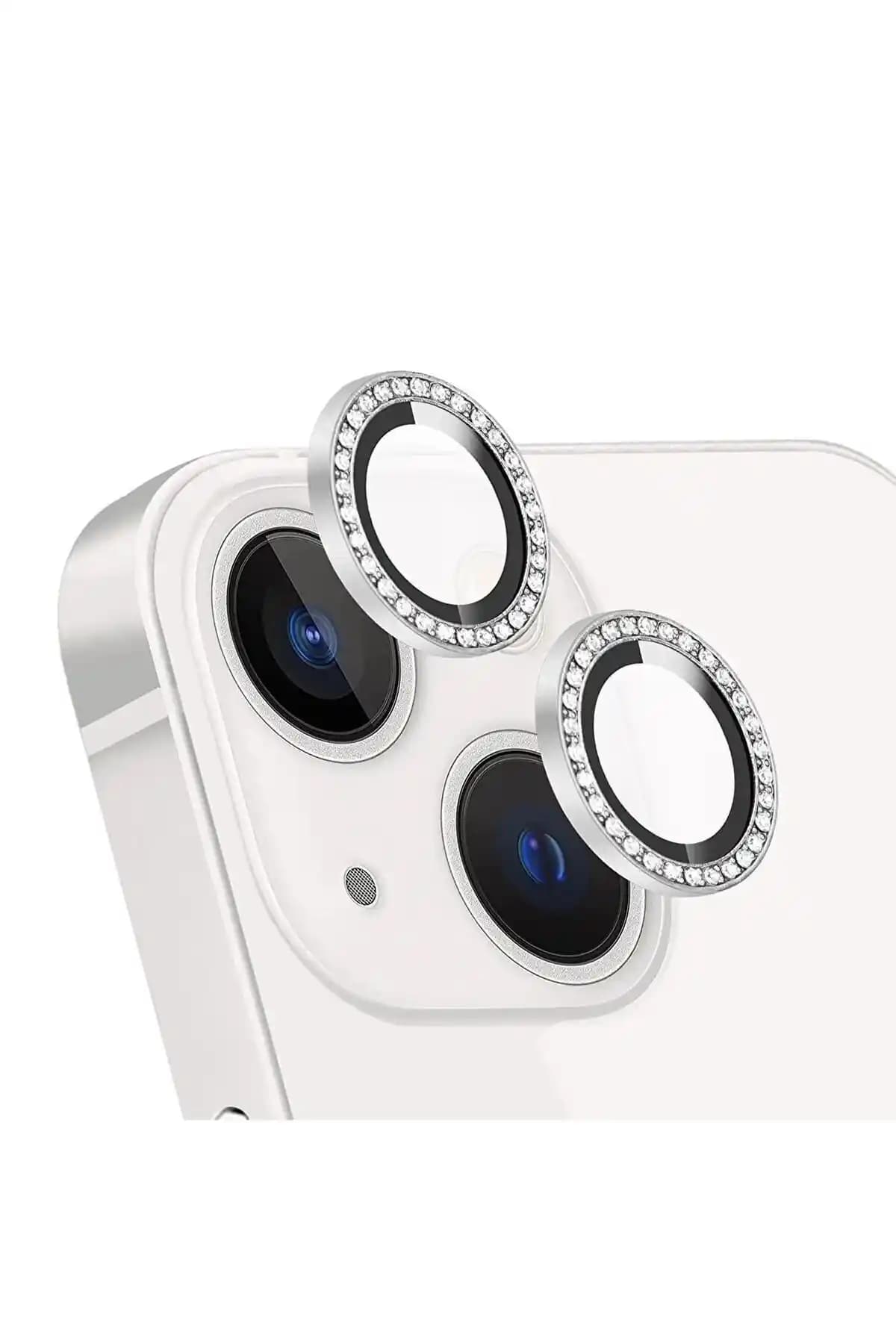 EVAX Taşlı Metal Kamera Lens Koruyucu iPhone 13 için Şık ve Dayanıklı Tasarım