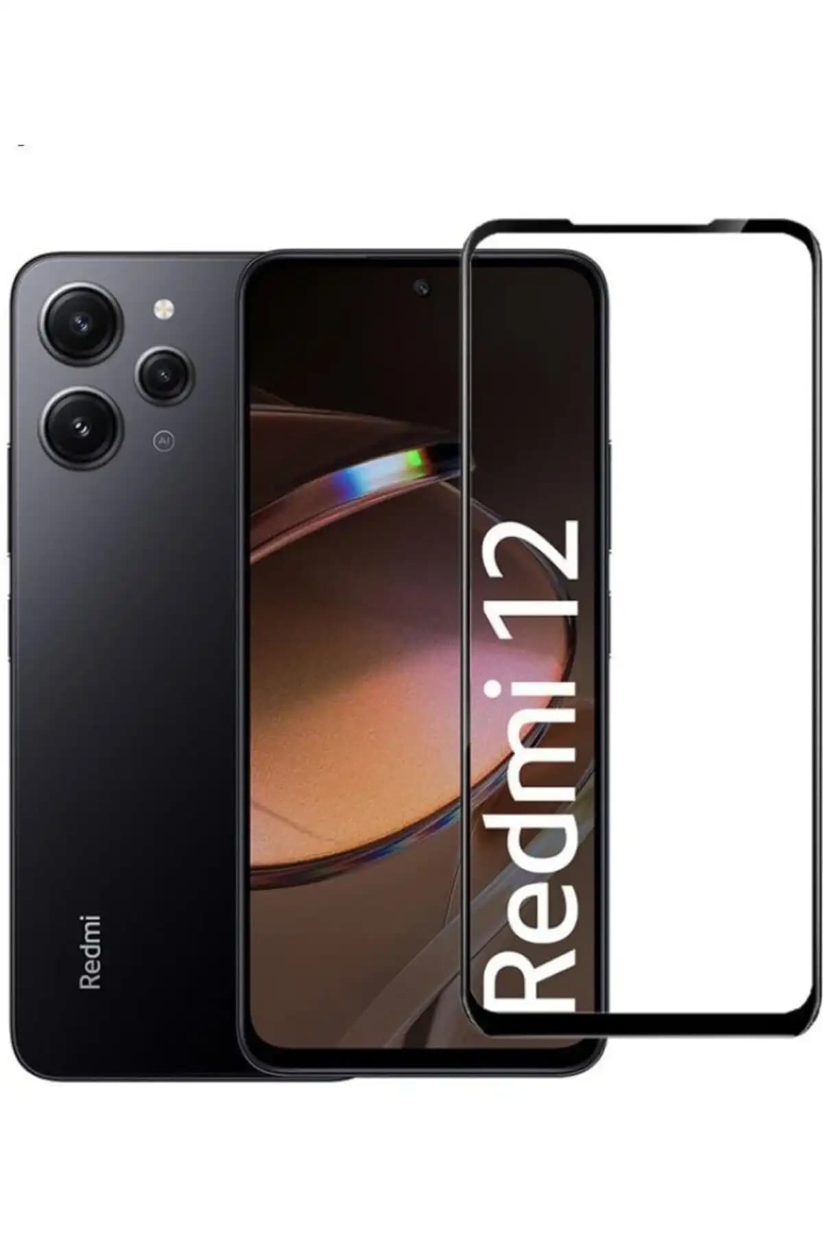 Fibaks Redmi 12 Kırılmaz Cam Tam Ekran Koruyucu Yüksek Dayanıklılık ve Güvenilir Koruma
