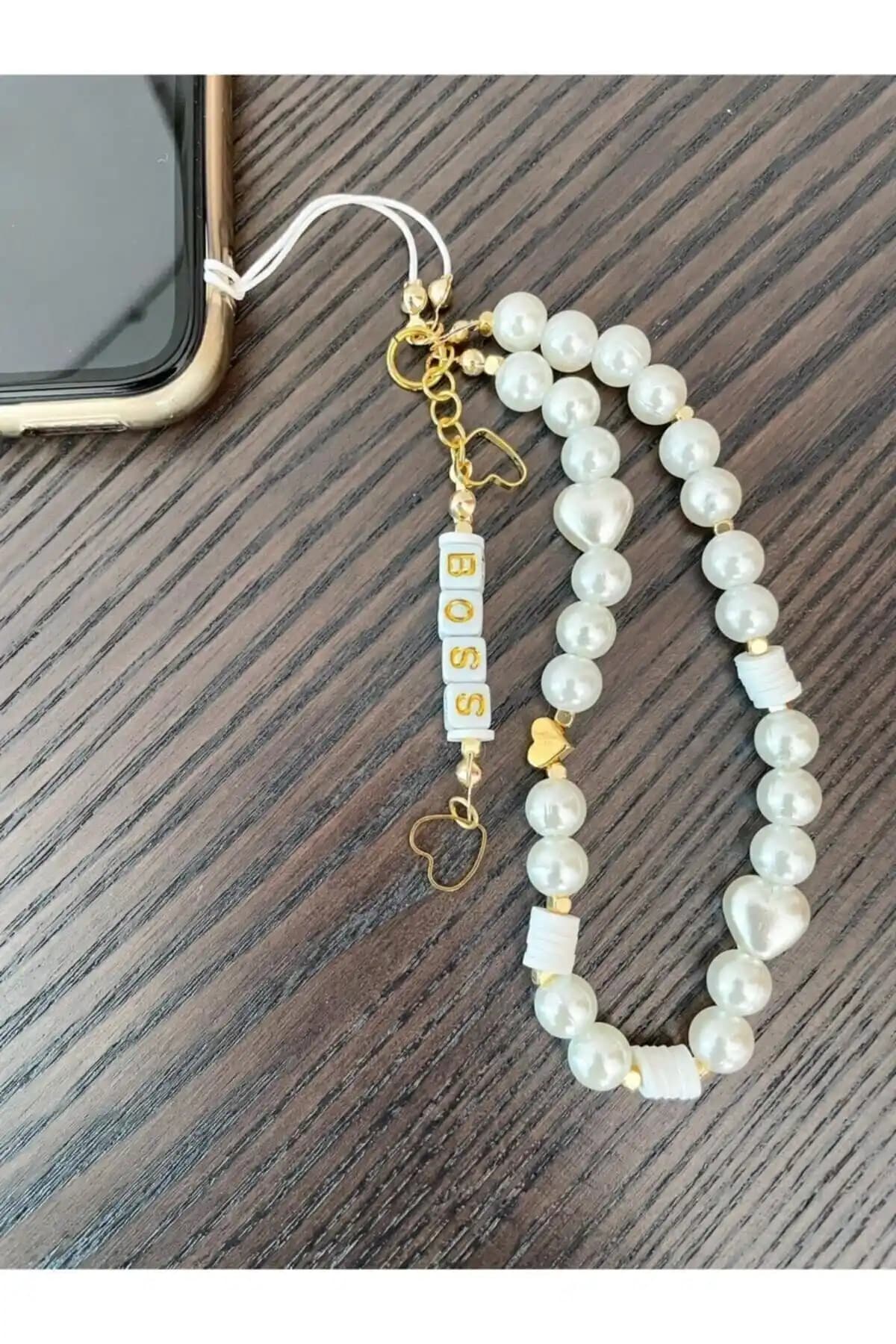 İnci Boncuklu Telefon Askısı: Şık ve Dayanıklı Xiaomi Redmi 9 Aksesuarı