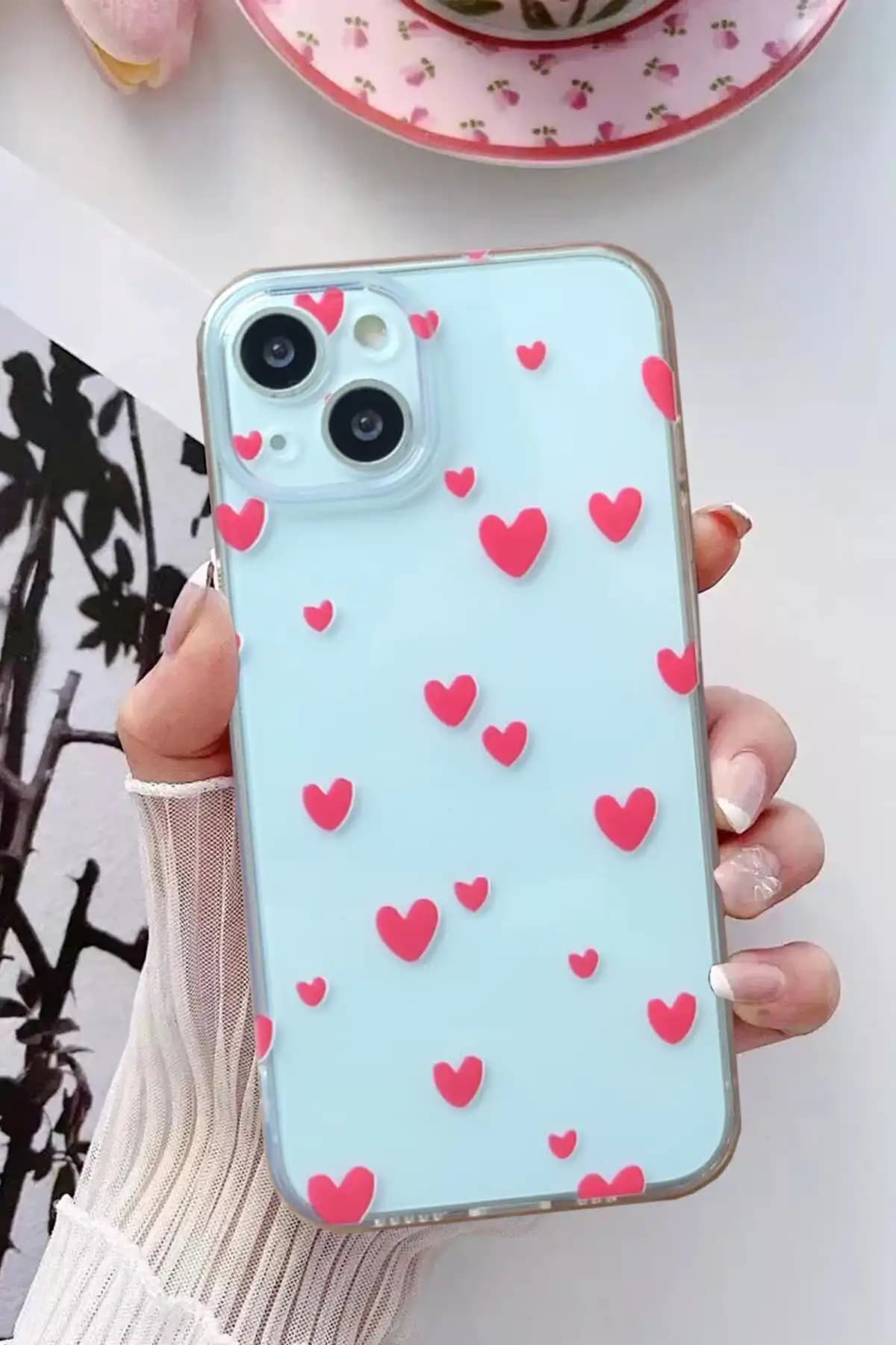 iPhone 15 için 3GEN CASE Minik Kalpler Desenli Silikon Kılıflar Karşılaştırması 1