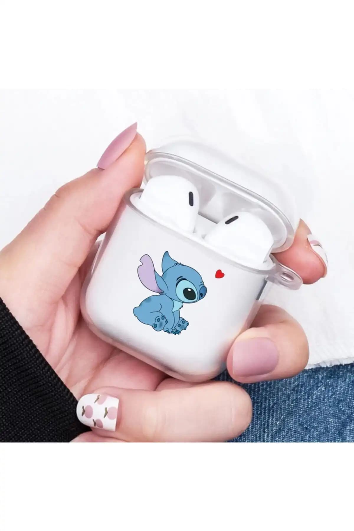 Mooodcase Şeffaf ve Desenli Kulaklık Kılıfı AirPods 2. Nesil Uyumlu Koruma