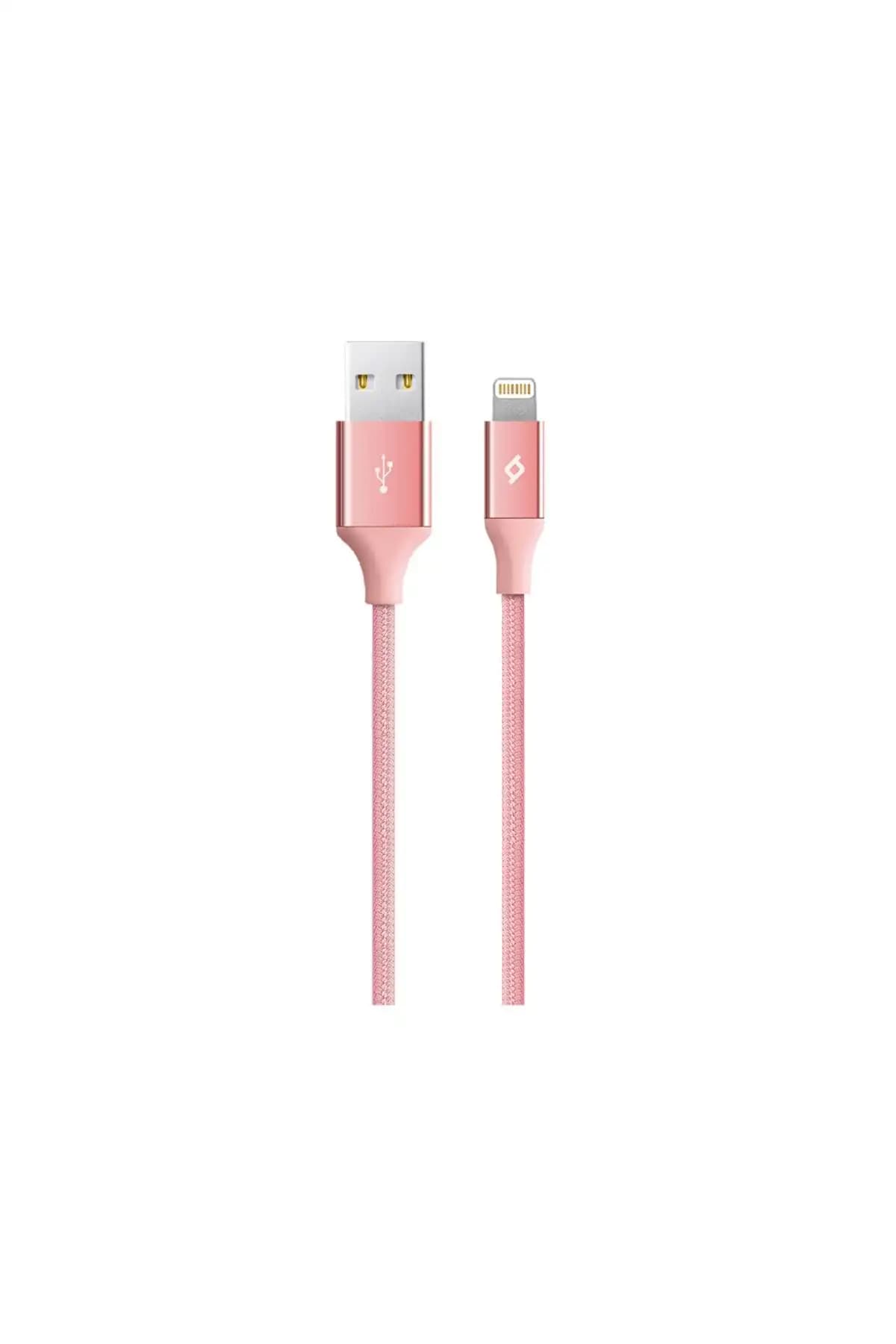 Ttec Alumicable Lightning Kablosu 120 cm Pembe Dayanıklı ve Hızlı Şarj Data Kablosu