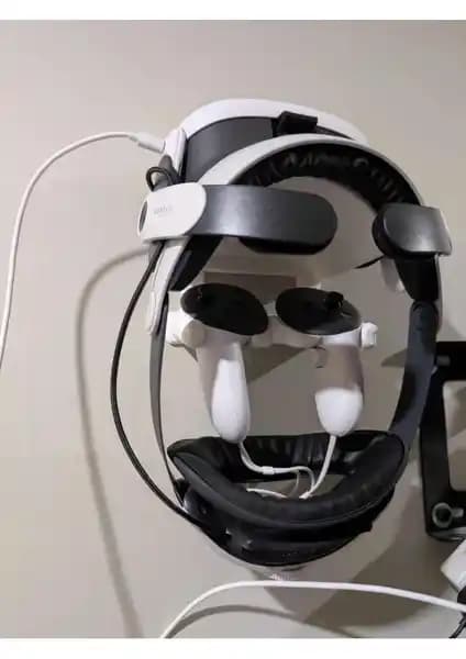 Just3dprintings Oculus Meta Quest Duvar Askısı Aparatı VR Ekipmanları İçin Pratik ve Şık Saklama Çözümü