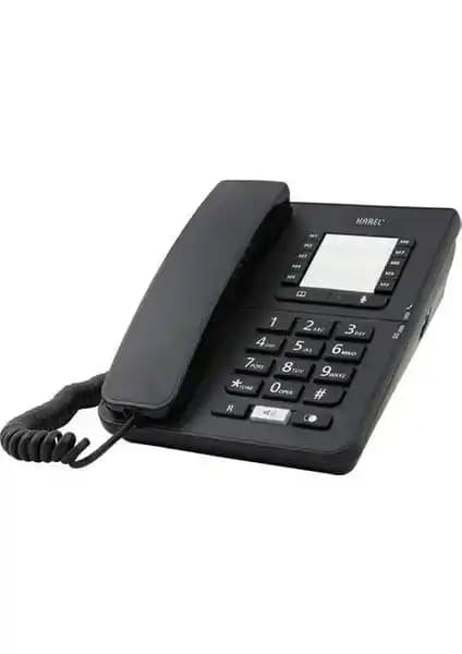 Karel TM142 Siyah Kablolu Masaüstü Telefonu: Ergonomik ve Çok Fonksiyonlu Tasarım