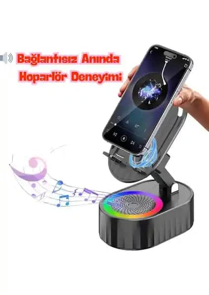 Kleora Kablosuz Işıklı Telefon Hoparlör Standı Modern Tasarım ve Çok Yönlü Kullanım