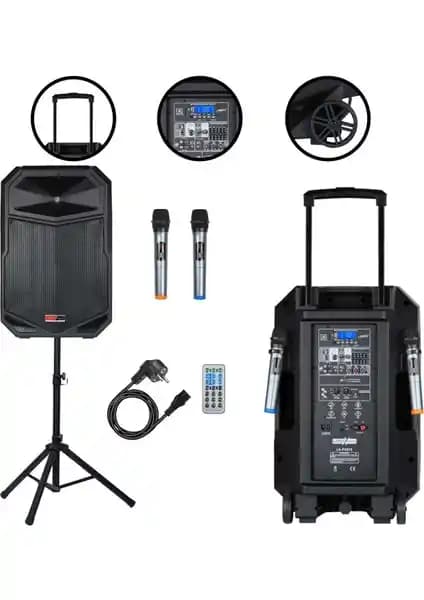 Lastvoice LS-P2915 Taşınabilir Güçlü Ses Sistemi Profesyonel Kullanım İçin Uygun