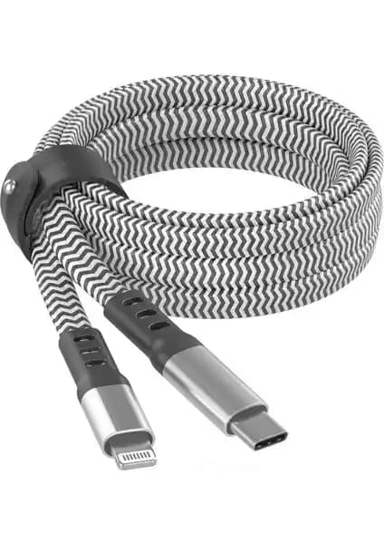 Lucatech 120W Örgülü Lightning Hızlı Şarj Kablosu Apple iPhone 12-14 Pro Max ile Uyumlu