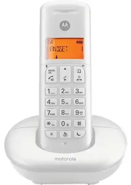 Motorola E201 Kablosuz Dect Handsfree Telefon Beyaz - Kullanıcı Dostu ve Şık Tasarım