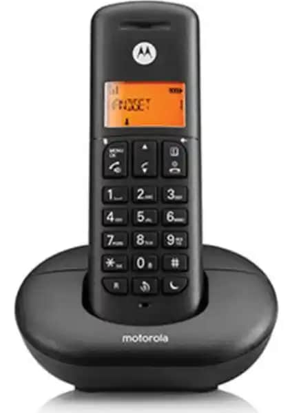 Motorola E201 Siyah Kablosuz DECT Telsiz Telefonu Günlük İletişim İçin Uygun Özelliklerle