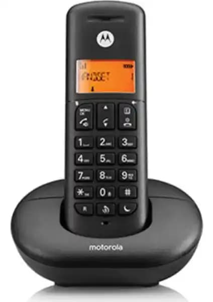 Motorola E201 Siyah Kablosuz DECT Telsiz Telefonu Günlük İletişim İçin Uygun Özelliklerle