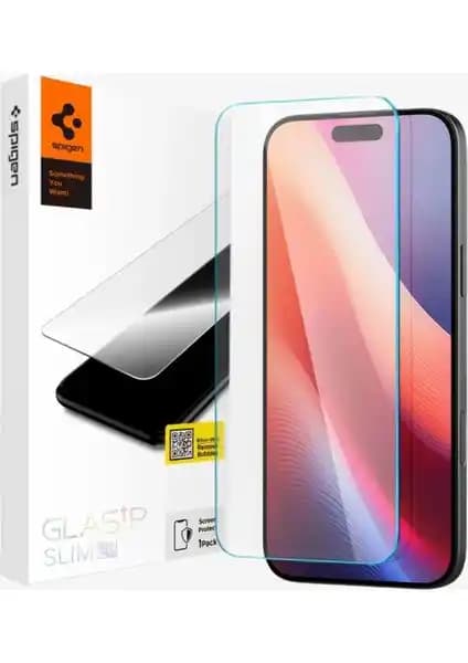 Spigen GLAS.tR Slim HD iPhone 16 Plus ve 15 Plus için yüksek koruma sağlayan ekran koruyucu