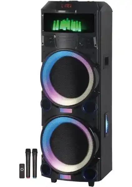 Sunix BTS-330 120W Çift Mikrofonlu Bluetooth Hoparlör Yüksek Güçlü Ses ve Uzun Pil Özelliğiyle