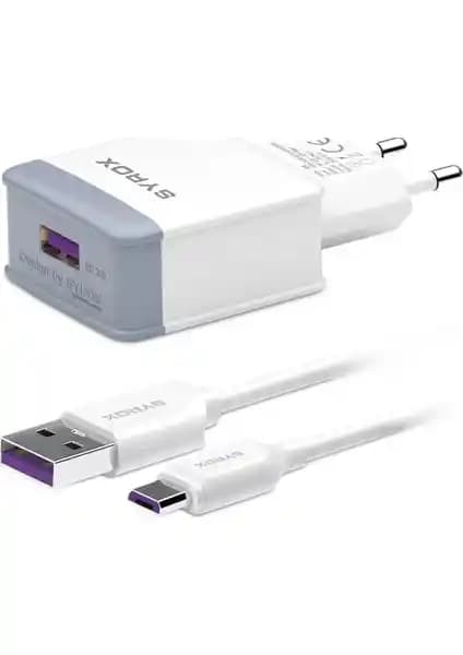 Syrox Q30 3.0A Hızlı Şarj Adaptörü ve Micro USB Kablo ile Pratik ve Güvenilir Şarj Çözümü