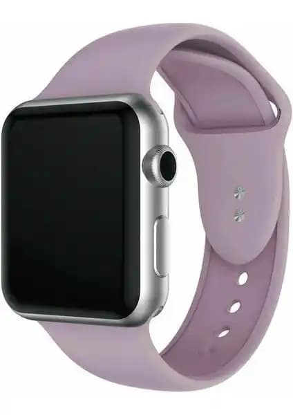 42-44 mm Apple Watch için Lila Silikon Kordon ile Konforlu ve Şık Günlük Kullanım