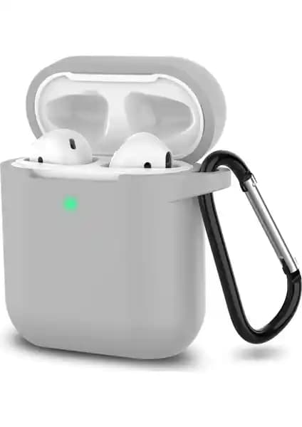 AirPods 1. ve 2. Nesil için Silikon Kılıf: Yumuşak Dokulu Koruma ve Şık Gri Tasarım