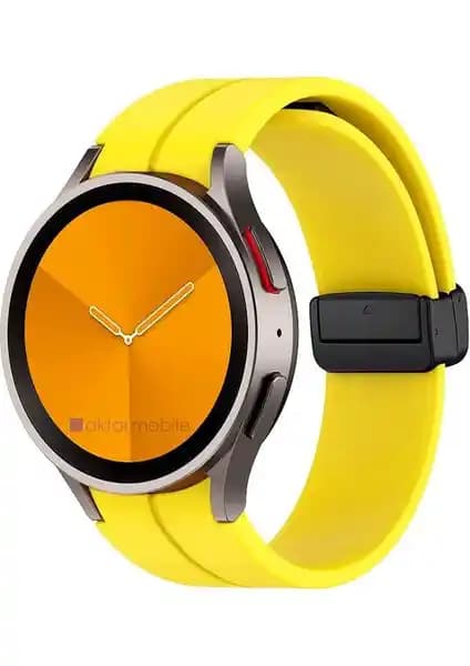 AktarMobile Silikon Kayış: Galaxy Watch 4/5 için mıknatıslı D tokalı, konforlu dayanıklı