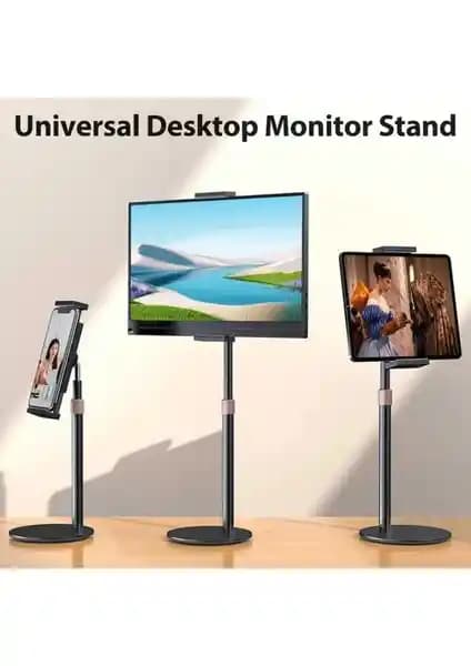 Asfal Metal Yükseklik ve Açı Ayarlı Masaüstü Tutucu: Telefon ve Tabletler İçin Destek