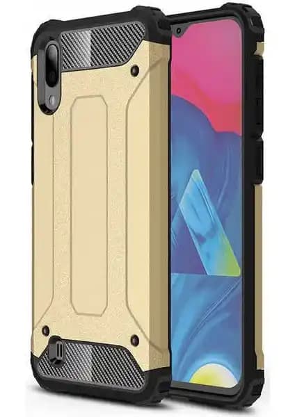 Case 4U Galaxy M10 Tank Korumalı Kılıf: Çift Katmanlı Tasarım ve Altın Renk Şıklık
