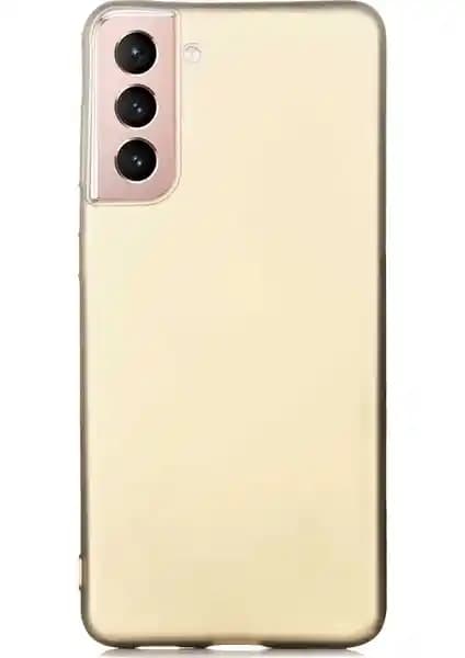 Case 4U Galaxy S21 Uyumlu Mat Silikon Arka Kapak - Premier Altın Renk Korumalı Tasarım