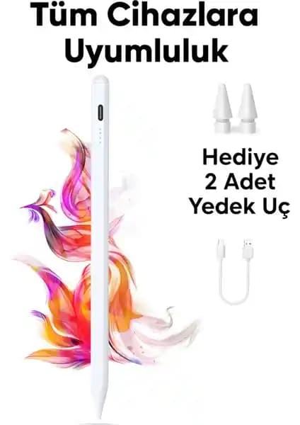 Fibaks Dokunmatik Kalem: Tüm Dokunmatik Ekranda Uyumlu, Type-C Şarjlı Not ve Çizim Kalemi