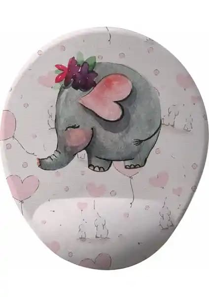 Fil Desenli Bilek Destekli Tasarım Fare Altlığı: Ergonomik, Kaymaz Tabanlı Dayanıklı