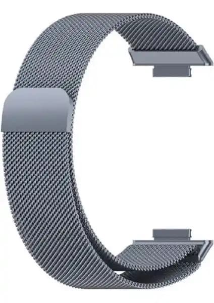 Huawei Watch Fit 2 Uyumlu Metal Örgü Hasır Kordon - Manyetik Kilitli, Dayanıklı Tasarım