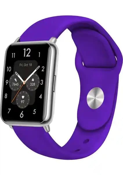 Huawei Watch Fit 2 Uyumlu Silikon Kayış Esnek Dayanıklı ve Tak-çıkar Özelliğiyle