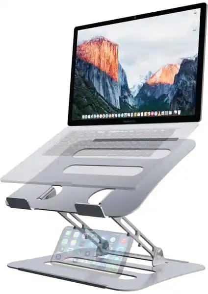 Jön Metal Katlanabilir Dizüstü Bilgisayar Standı: 10-17 inç Uyumlu Ergonomik Yükseltici