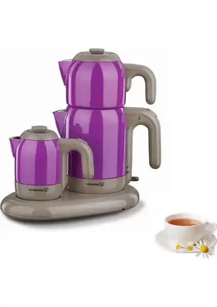 Korkmaz Mia Mor Çay Kahve Makinesi ile Demtez İnoxSiyah Çaydanlık Karşılaştırması