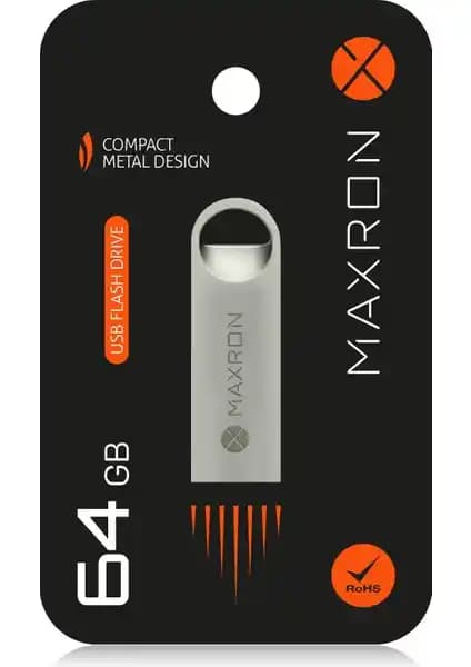 Maxron 64 GB USB Bellek: Dayanıklı Metal Gövde ve Windows Uyumlu Taşınabilir