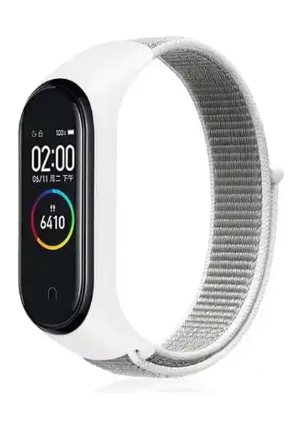 Mi Band 3-6 İçin Hasır Kumaş Örgü Spor Kordon Kayışı – Naylon Dokulu, 5 Kademe Ayar