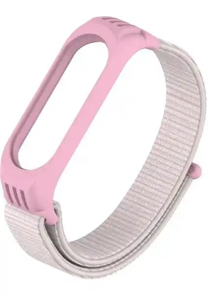 Mi Band 3–6 için Hasır Kumaş Örgü Spor Kordonu - Naylon İç Destekli, Xiaomi Uyumlu