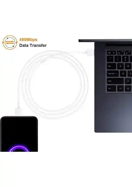 Okyanustech Xiaomi Mi Turbo Hızlı Şarj Kablosu USB-C ile Veri ve Şarjı Tek Kabloyla Sağlar