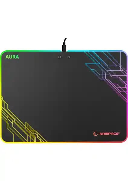 Rampage AURA MP-13 RGB Oyun Mousepad: Geniş Yüzey, Kaymaz Taban ve Dayanıklı Tasarım