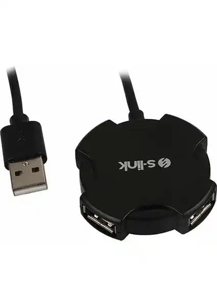S-Link Swapp SW-U212 USB 2.0 4-Port Siyah USB Hub: Tak-Çalıştır, Hafif, Kompakt Tasarım