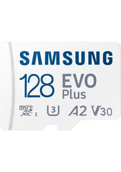 Samsung EVO Plus 128 GB Micro SDXC: U3/V30, A2, 130 MB/s Okuma, 100 MB/s Yazma