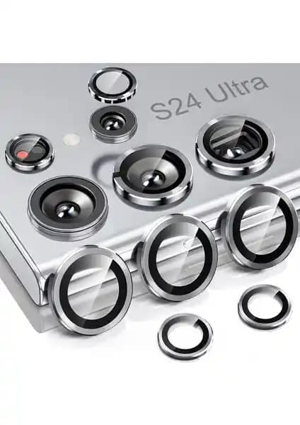 Samsung Galaxy S24 Ultra Kamera Lens Koruyucu Cam: Alüminyum Kenar ve Temperli Cam