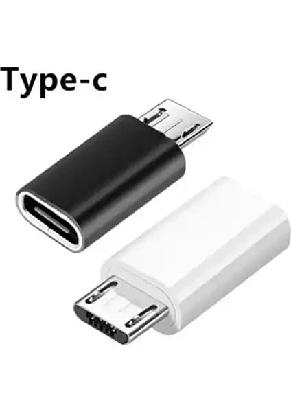 USB-C Dişi Mikro USB Erkek Adaptörü (Alüminyum Gövdeli, USB 2.0, OTG Desteklenmez)