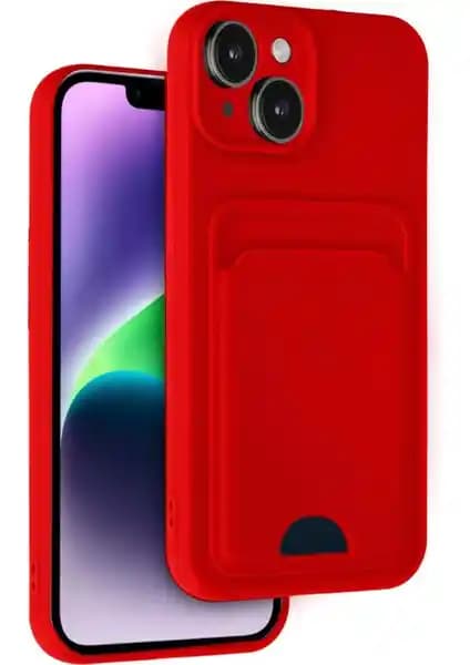 Wowacs iPhone 14 Uyumlu Silikon Kılıf Kartlık Özellikli Arka Kamera Koruma Kapak