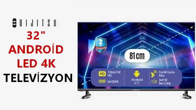 Dijitsu 32 İnç Android TV: Uygun Fiyatlı ve Kompakt Akıllı Televizyon Seçenekleri