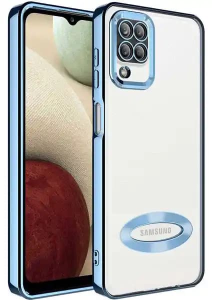Case 4U A12 Uyumlu Kılıf: Kamera Lens Korumalı Şeffaf Sierra Mavisi Tasarım