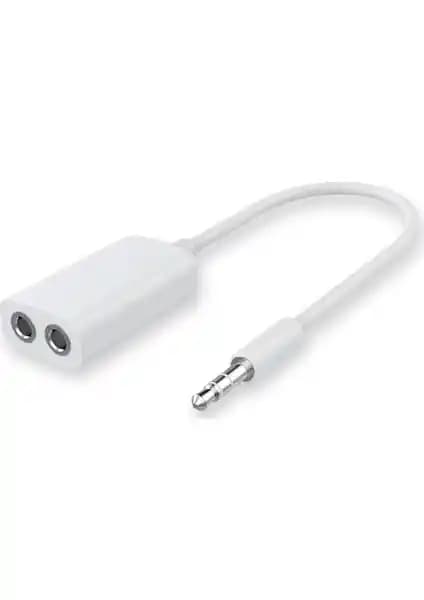 Hadron 3.5 mm Stereo 4 Pin Kulaklık Çoklayıcı Kablo - Ses ve Mikrofon Ayrımı için 15 cm