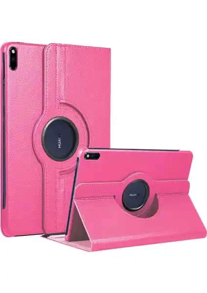 Microsonic Huawei Matepad 10.4'' Pembe Deri Kılıf 360° Dönen Stand Özellikli