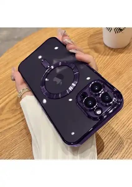 MobaxAksesuar iPhone 14 Pro Magsafe Uyumlu Şeffaf Silikon Kamera Koruyucu Kılıf