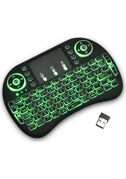 Mucosan Işıklı Kablosuz Mini Klavye: Kompakt ve Çoklu Cihaz Uyumlu Fonksiyonel Çözüm