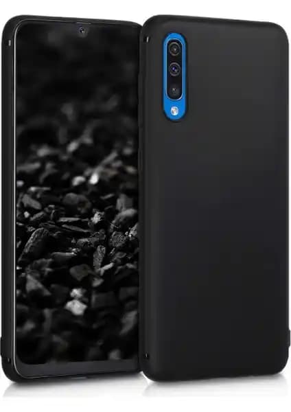 Samsung Galaxy A50s, A30s ve A50 için Mat Siyah Yumuşak Silikon Kılıf Koruma