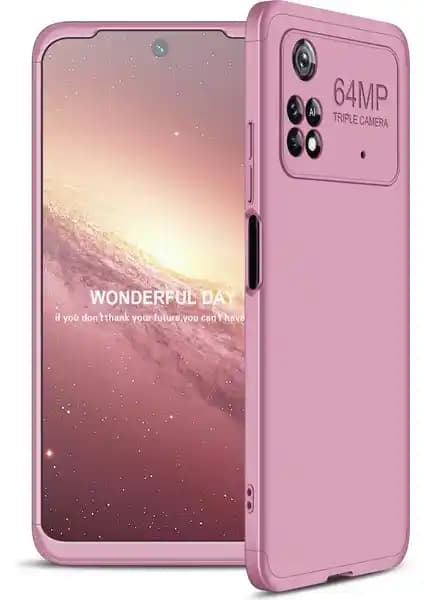 Xiaomi Poco M4 Pro 4G için 3 Parçalı 360 Derece Koruma Sağlayan KNY Telefon Kılıfı