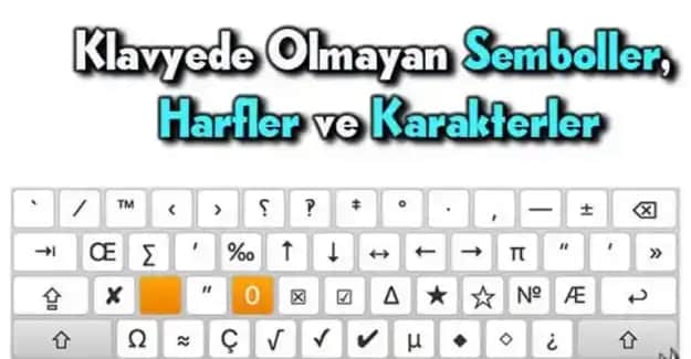 Klavyede Olmayan Semboller ve Karakterleri Kullanma Yöntemleri ve İpuçları