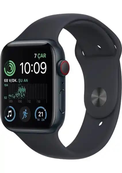 Apple Watch SE GPS 44mm Midnight Alüminyum Kasa ve Spor Kayışı ile Günlük Kullanım